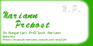 mariann prepost business card